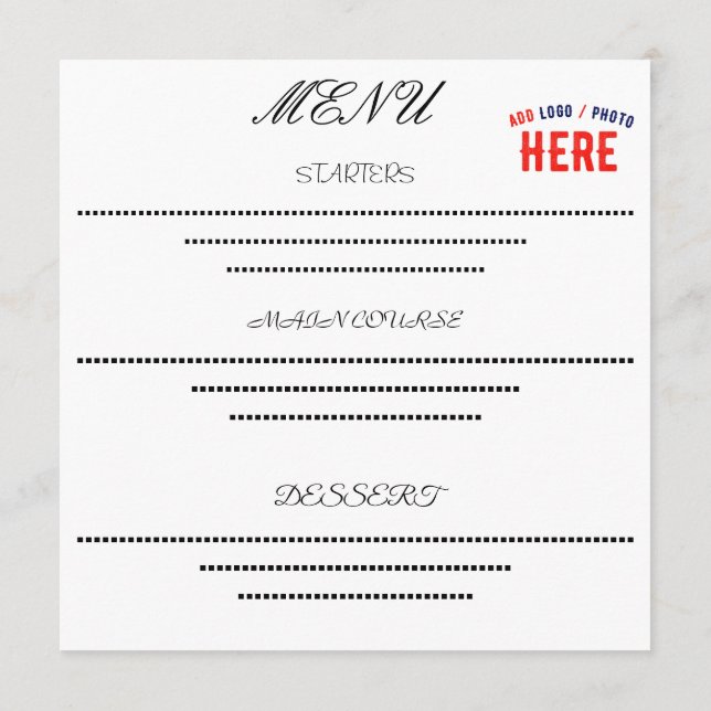MENÚ BLANCA MODERNA CON ESTILO PERSONALIZABLE VERIFICAD (Reverso)