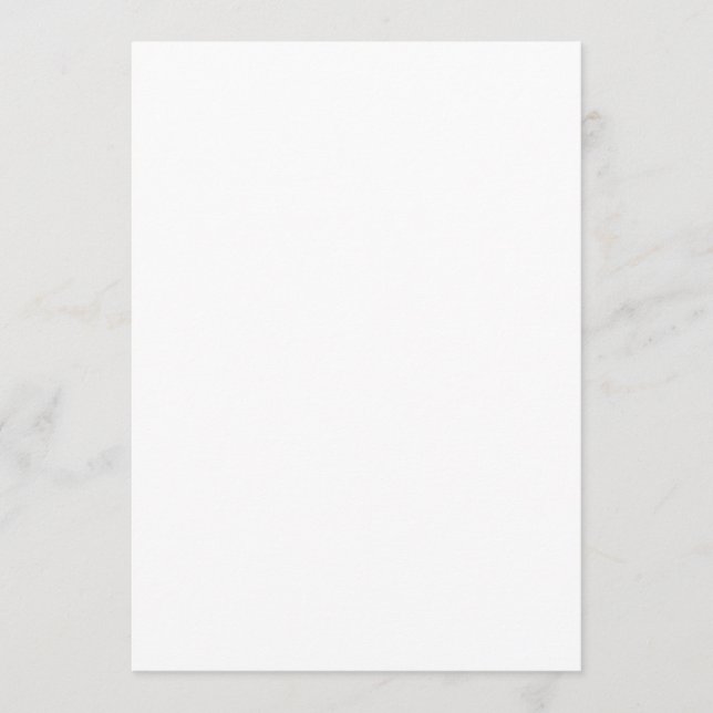 Menú Blanco claro Boda Matte Blank de 5" x 7" (Anverso)