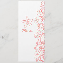 Menú blanco coralino de la cena de boda de las