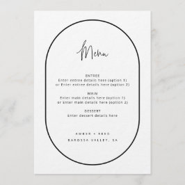 Menú Blanco negro con guión mínimo de arco doble