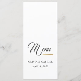 Menú Blanco y negro. Cena de bodas elegante y sencilla