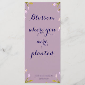 Menú Blossom where you´re planted Bookmark Lesezeichen