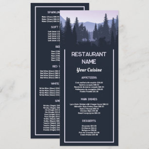 Menú Blue Forest, Restaurante Slimline