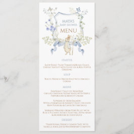 Menú Blue Gingham Peter the Rabbit Baby Shower MUTED BL