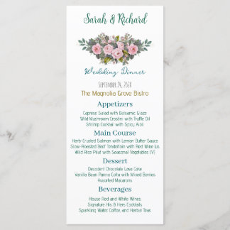 Menú Blush Floral Wedding