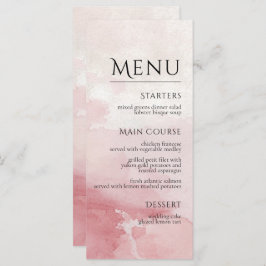 Menú Blush Pink Watercolor Wash Wedding