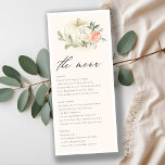 Menú Bocina blanca y suave Rubor Boda floral Me<br><div class="desc">Si necesitas más personalización,  por favor,  no dudes en enviarme un mensaje a yellowfebstudio@gmail.com.</div>