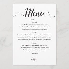 Menú Boda 5x7 Blanco y negro