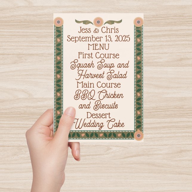 Menú Boda acogedor Homespun (Subido por el creador)