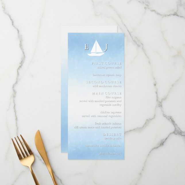 Menú Boda acuarela Agua Conoce Cielo (Anverso/Reverso In Situ)