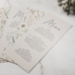 Menú Boda acuarela crema floral botánica natural<br><div class="desc">Boda acuarela crema floral botánica natural de la decoración de la fiesta de boda. Diseño moderno negro,  rojizo,  blanco,  terracota y verde sabio. Diseño moderno y minimalista.</div>