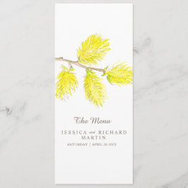 Menú boda acuarela de calabazas amarillas