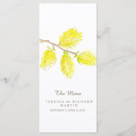 Menú boda acuarela de calabazas amarillas