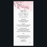 Menú Boda acuático con flores rosadas<br><div class="desc">Watercolor Cherry Blossom Menú Boda Floral Rosa.</div>