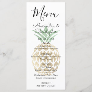Menú Boda Aloha Tropical Hawaiano de piña