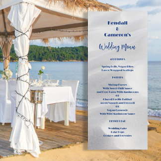 Menú Boda Alto Plantilla de arena blanca de playa