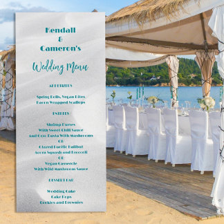 Menú Boda Alto Plantilla de arena blanca de playa