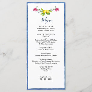 Menú Boda Amalfi de Lemon Floral Mediterranean