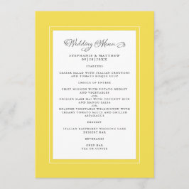 Menú Boda amarillo iluminante fronteras de Moda moderna