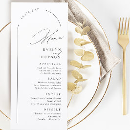 Menú Boda Arco Minimalista Escritura Moderna