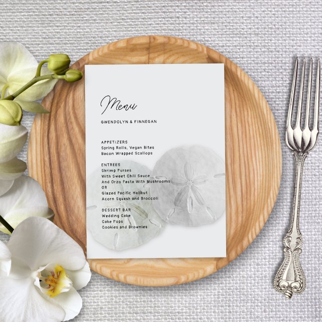 Menú boda Arena Dólares Gris Neutral (Subido por el creador)