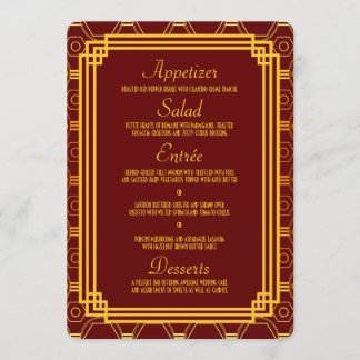 Menú Boda Art Deco Borgoña