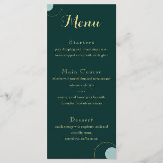 Menú Boda Art Deco Esmeralda y Oro