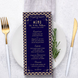 Menú Boda Art Deco Gatsby del Vintage 1920