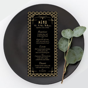 Menú Boda Art Deco Gatsby del Vintage 1920