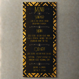 Menú Boda Art Deco Negro y Oro