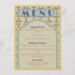 Menú Boda Art Nouveau de 4,5" x 6,25"