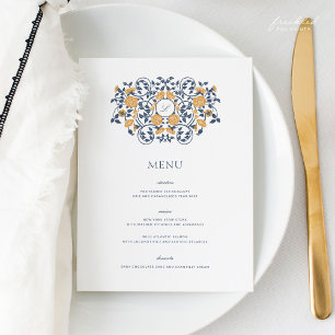 Menú Boda Art Nouveau floral, botánico vintage