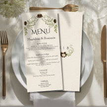 Boda Art Nouveau Floral Vintage Café Exprés Marrón