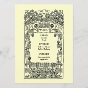 Menú Boda Art Nouveau vintage