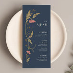 Menú Boda Art Nouveau vintage<br><div class="desc">Este menú Boda de la colección Art Nouveau presenta un bonito diseño floral vintage que exalta la elegancia moderna. Personalízalo con tus datos fácil y rápidamente. Simplemente pulse el botón "personalizar" para reorganizar y formatear el estilo y la ubicación del texto.</div>