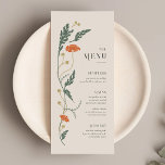 Menú Boda Art Nouveau vintage<br><div class="desc">Este menú Boda de la colección Art Nouveau presenta un bonito diseño floral vintage que exalta la elegancia moderna. Personalízalo con tus datos fácil y rápidamente. Simplemente pulse el botón "personalizar" para reorganizar y formatear el estilo y la ubicación del texto.</div>
