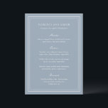 Menú Boda atemporal azul y turbio<br><div class="desc">Elegante menú de bodas con un diseño sencillo y clásico.</div>