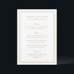 Menú Boda atemporal de oro tradicional<br><div class="desc">Menú de boda elegante con un diseño simple y clásico.</div>