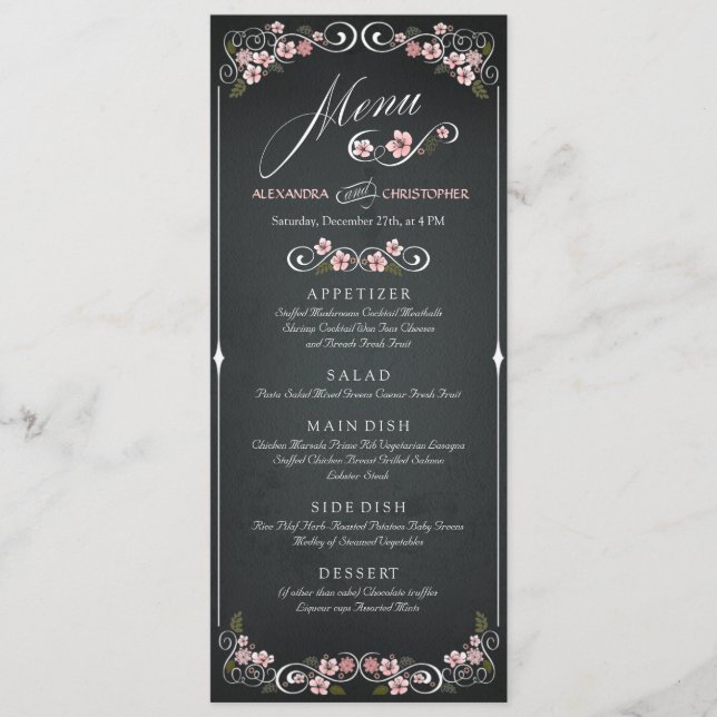 Menú Boda audaz con tablero de croqueta floral (Anverso)