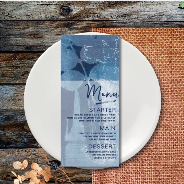 Menú Boda azul ciano moderno en el frasco (Subido por el creador)