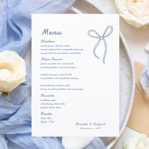 Menú Boda azul de barrido de mano