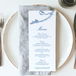 Menú Boda azul de la Marina Elegante del Mapa FL Occide