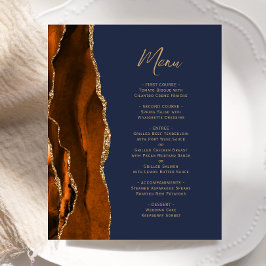 Menú Boda azul del Naranja quemado del presupuesto