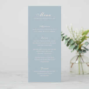 Menú Boda Azul Elegante Clásica Atenuada