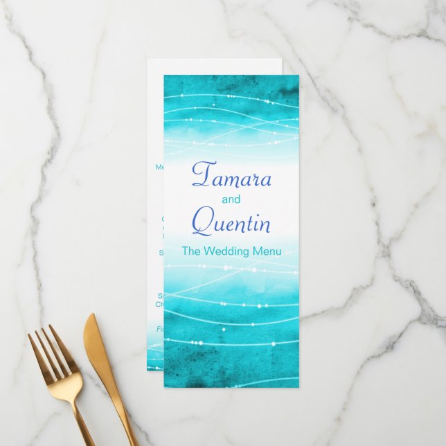Menú boda azul marino con un estilo moderno de abs (Anverso/Reverso In Situ)