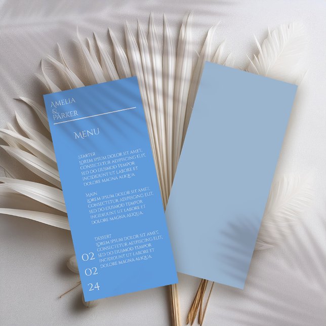 Menú Boda azul minimalista (Subido por el creador)