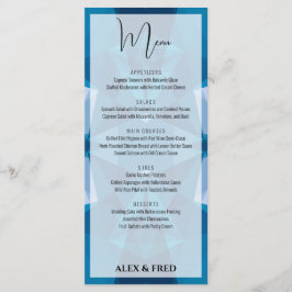 Menú Boda azul moderno