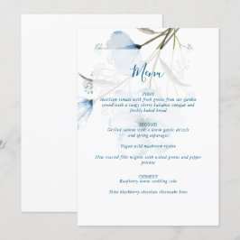 Menú Boda Azul Polvoriento Chic Elegante Moderno