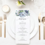Menú Boda azul turbio - Menús Boda<br><div class="desc">Este hermoso menú es perfecto para su próximo evento! Edite fácilmente los elementos del menú y muestre este hermoso diseño en cada plato!</div>