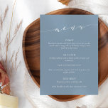 Menú Boda azul turbio y clásico personalizado<br><div class="desc">Menú Boda azul turbio clásico y Minimalista personalizado</div>